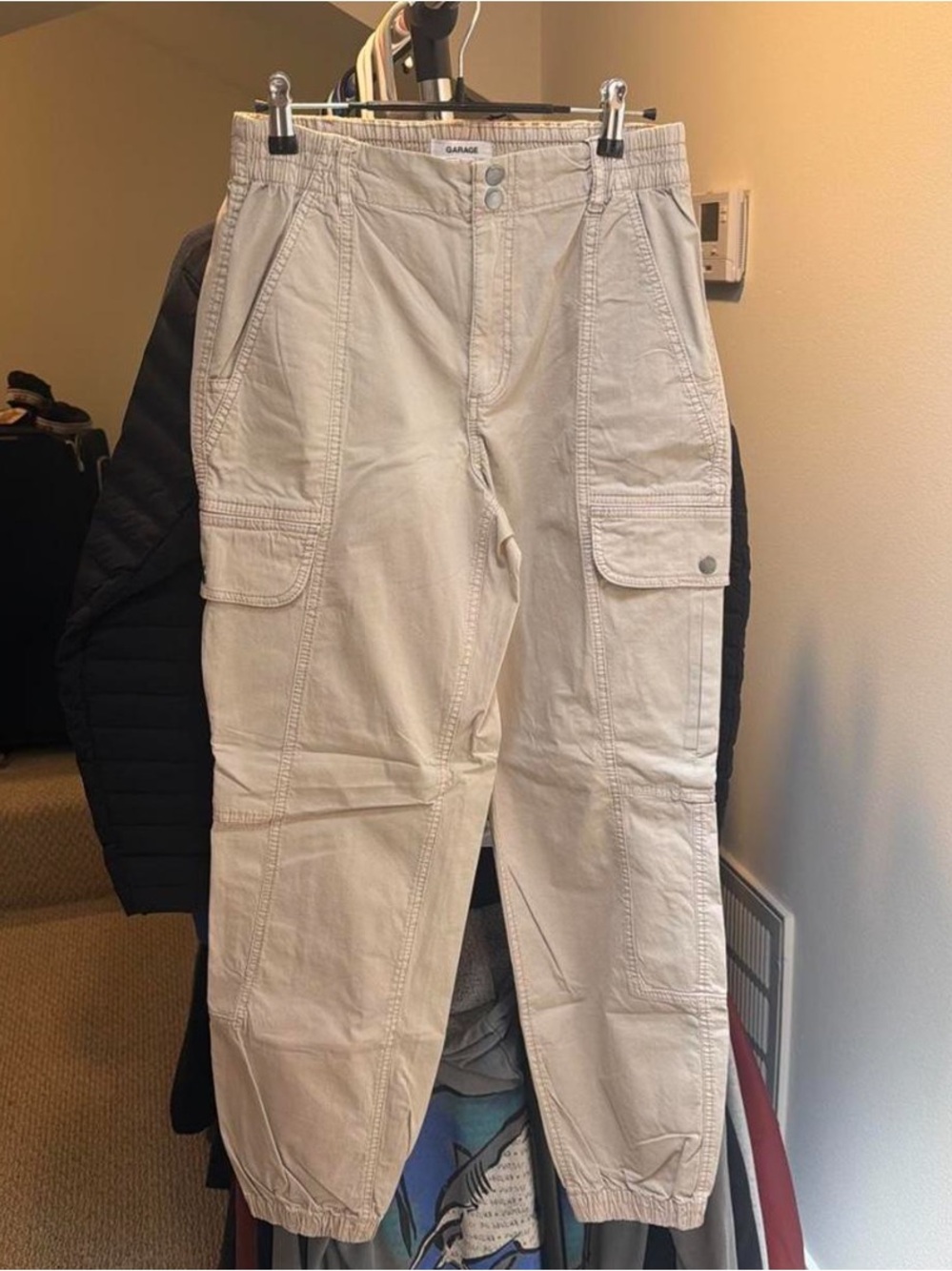 NWT Garage Cream Cargo Jogger Pants